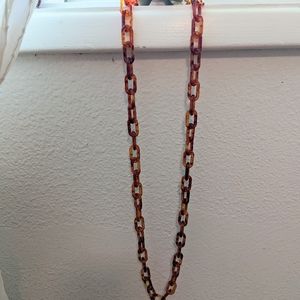 90's vintage Turtle shell acrylic chain necklace